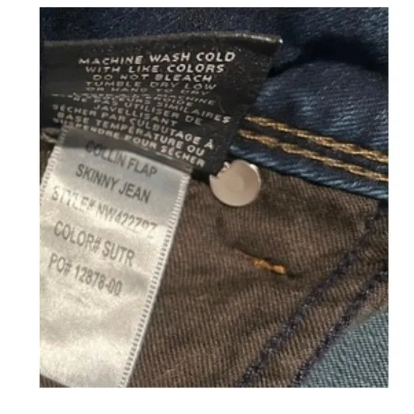 Hudson Colin Mid Rise Flap Skinny Jeans | Sutra Wash | Size 26 | NWOT