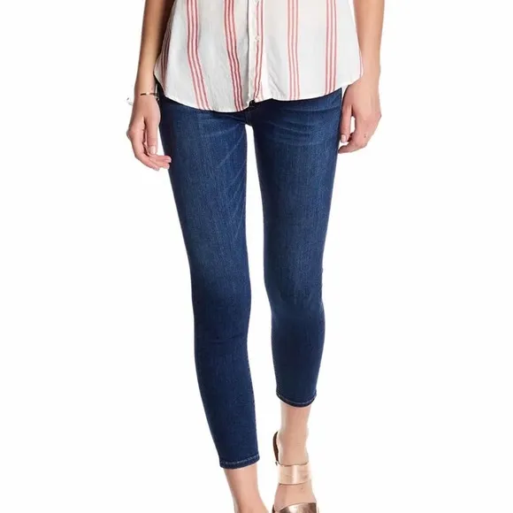 Hudson Jeans Women's Gratitude Dark Wash Krista Super Skinny Cropped Jeans sz 25