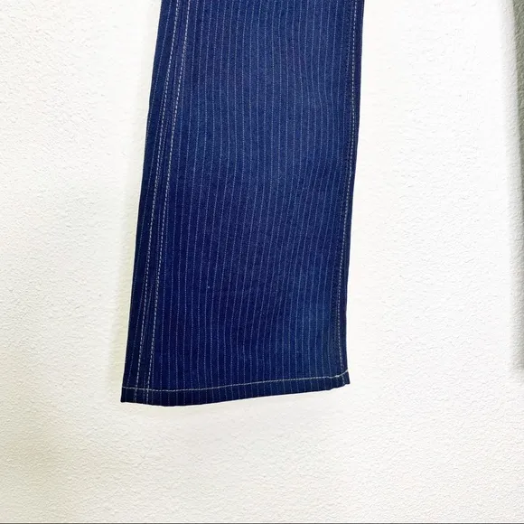 Hudson Pinstripe Mid Rose Wide Leg Jeans