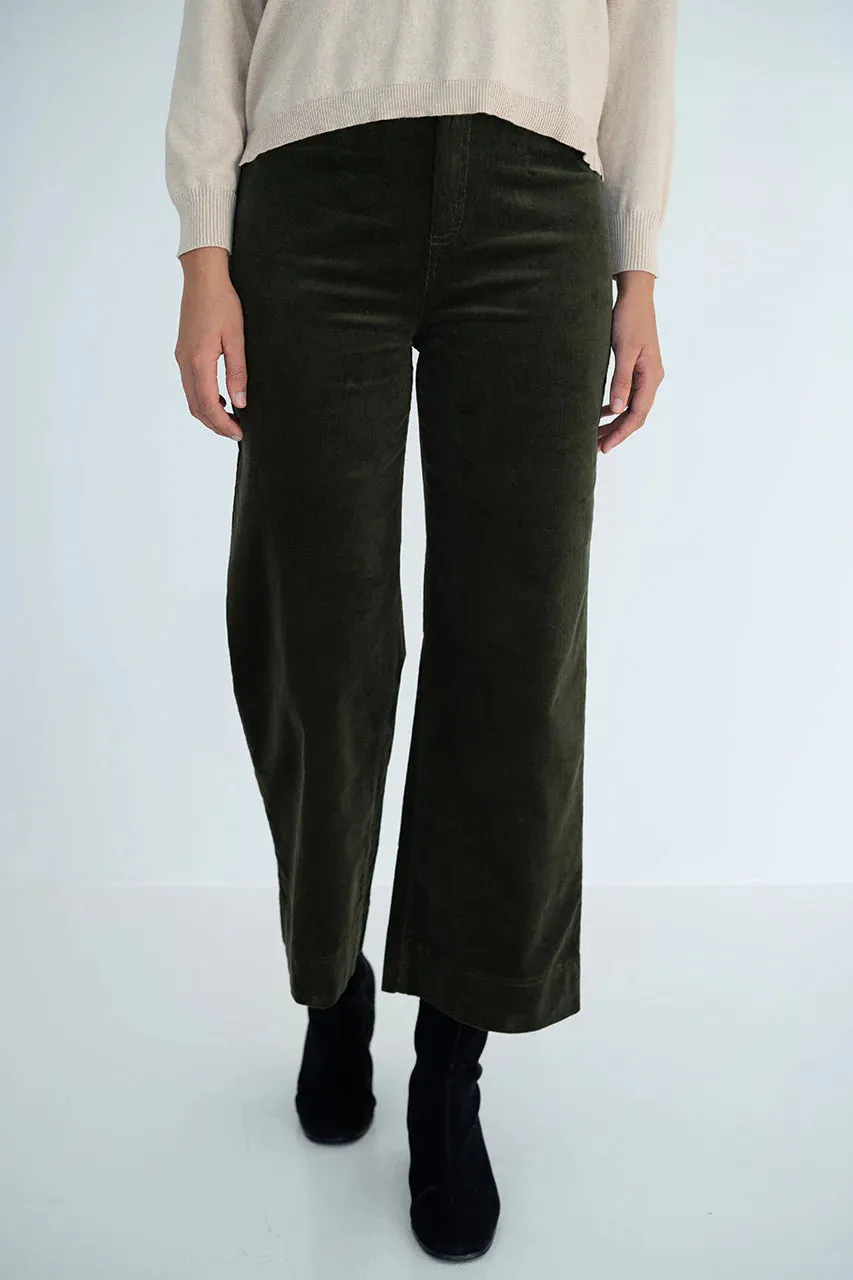 Humidity Fleetwood Cord Pant in Moss
