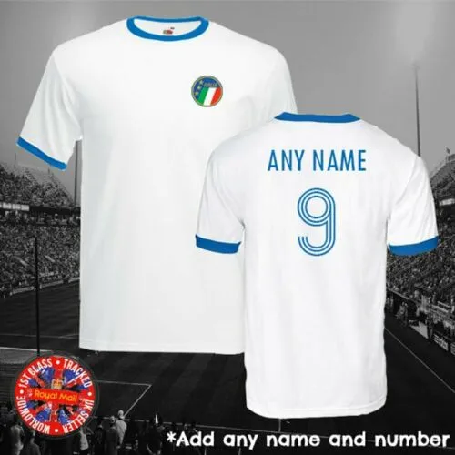 Italy Personalised & Legends Football Ringer T-shirt