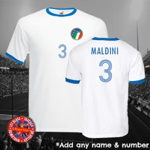 Italy Personalised & Legends Football Ringer T-shirt