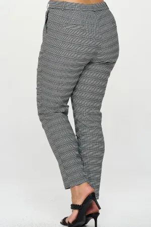 ITP5284-PLUS | Pants | Junior Plus Plaid Pull-On Ponte Pants