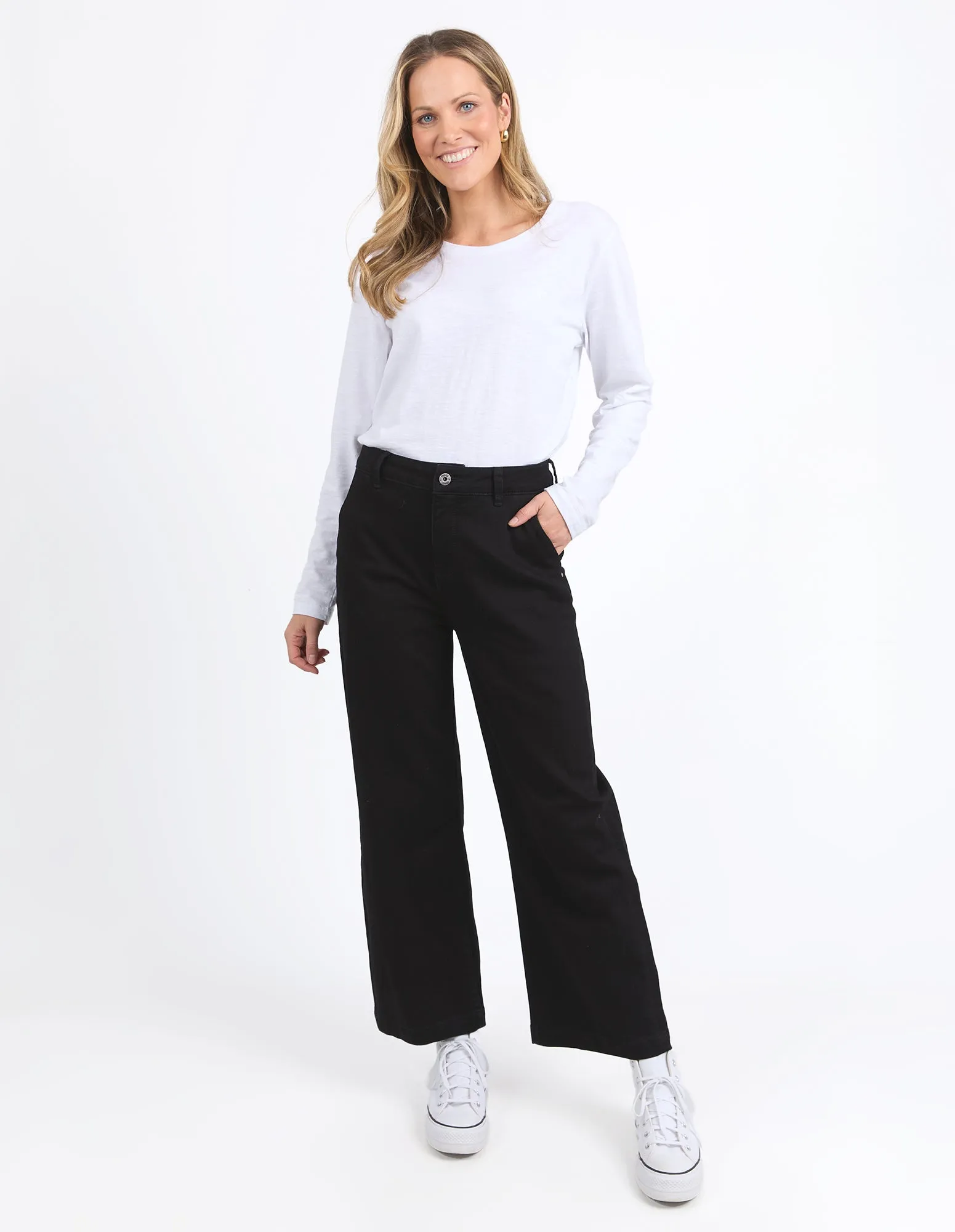 IZZY WIDE LEG JEAN || BLACK