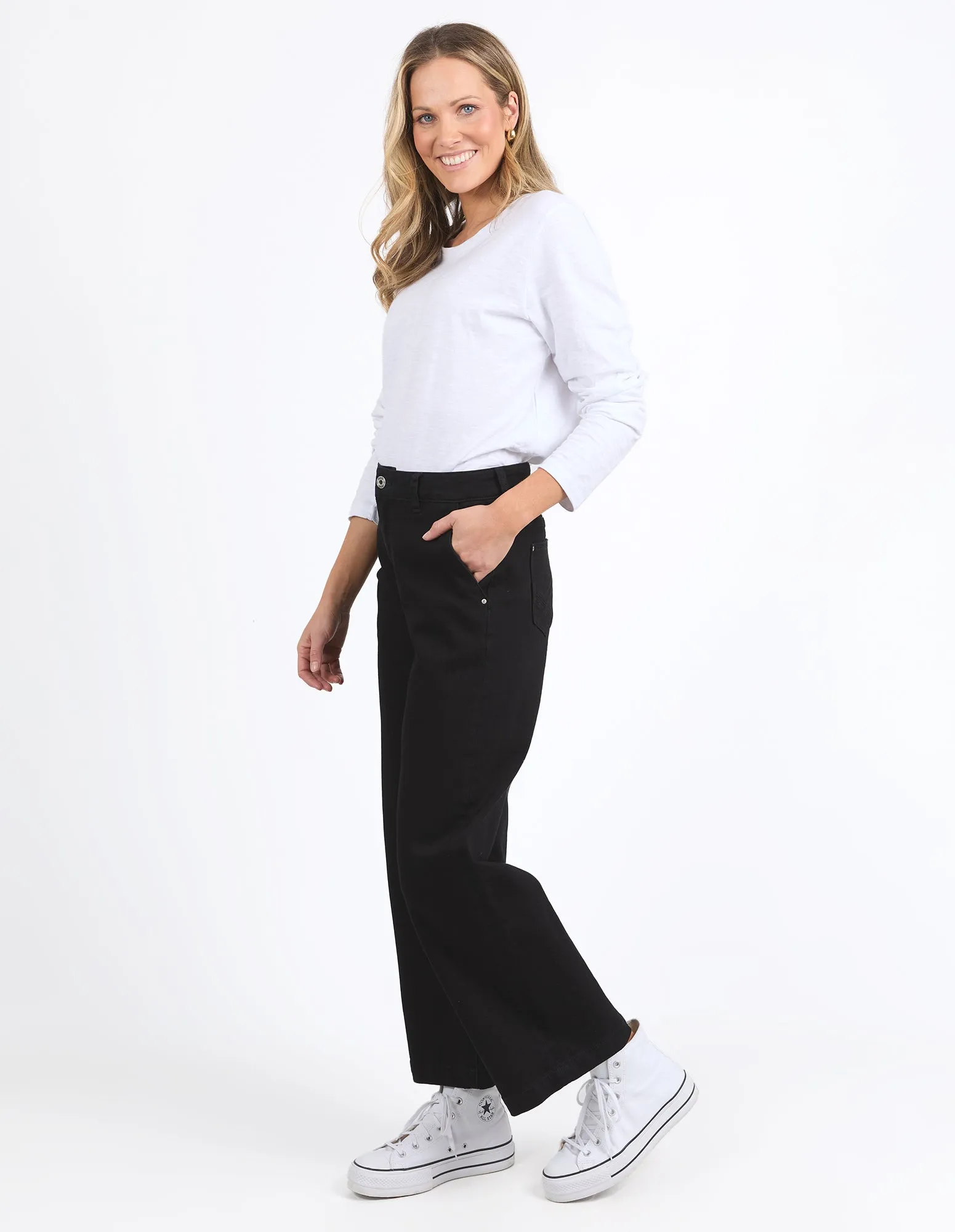 IZZY WIDE LEG JEAN || BLACK