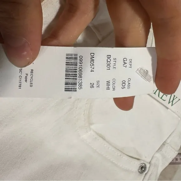 J crew 9” Demi boot crop jeans white