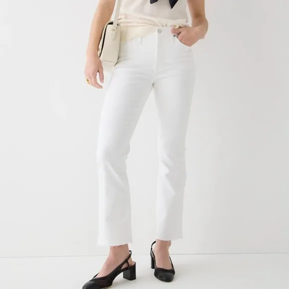J crew 9” Demi boot crop jeans white