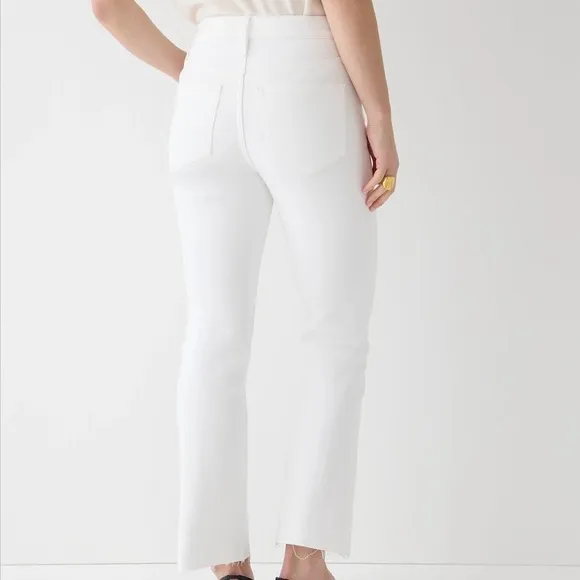 J crew 9” Demi boot crop jeans white
