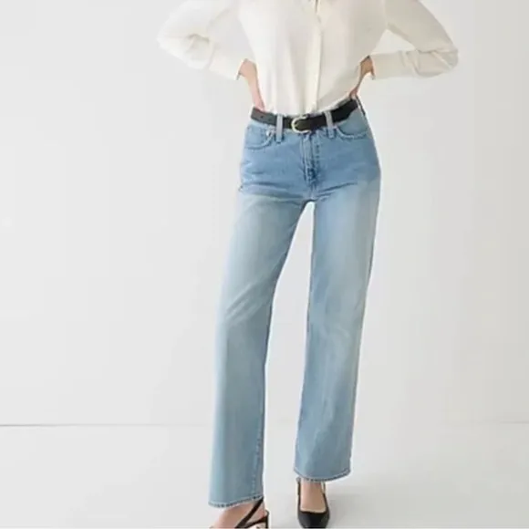 J. Crew 90s Wide Leg High Rise Denim Jeans