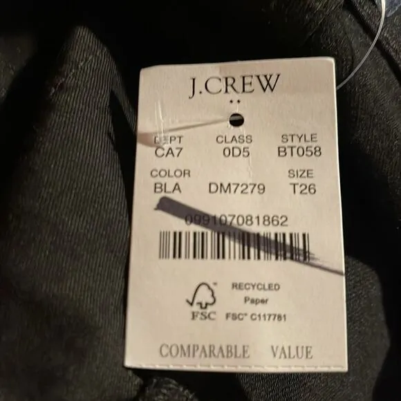 J Crew Factory NWT Flare Crop Black Jeans Size 26T in All Day Stretch