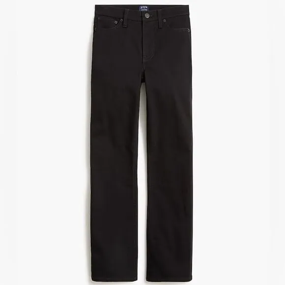 J Crew Factory NWT Flare Crop Black Jeans Size 26T in All Day Stretch