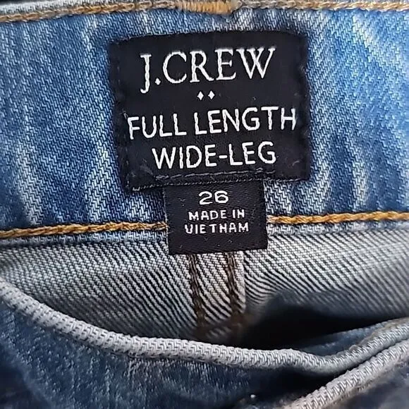 J-Crew Full Lenght Wide Leg Jeans Size 26 Blue