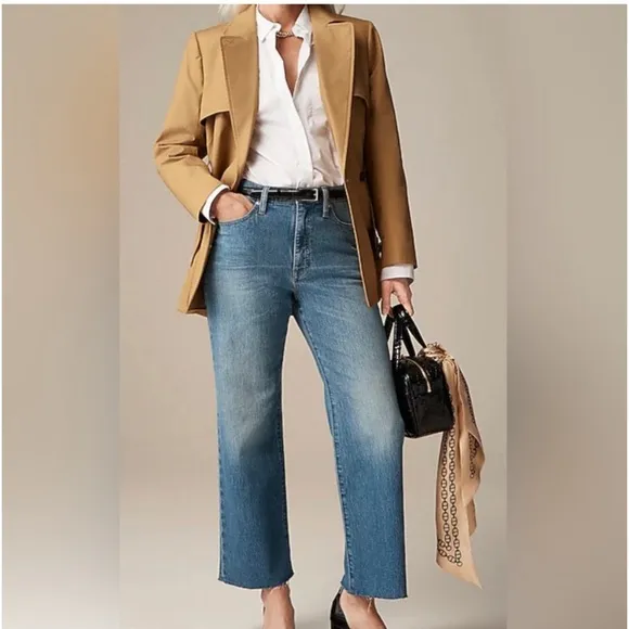 J. Crew - Slim Wide Leg Jeans - size 28. High Rise, Cropped Length