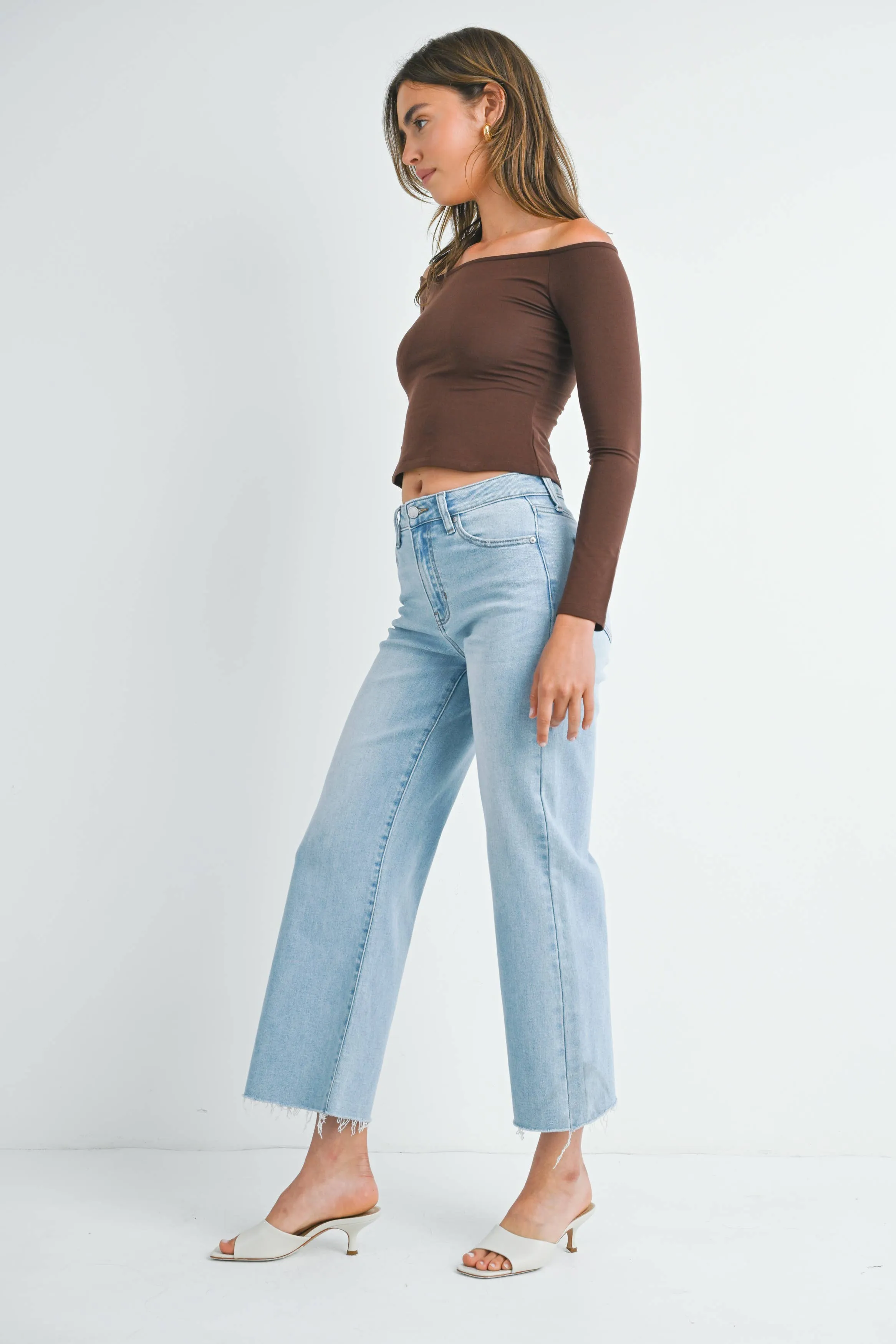JBD Slim Wide Leg Ankle Length Jeans