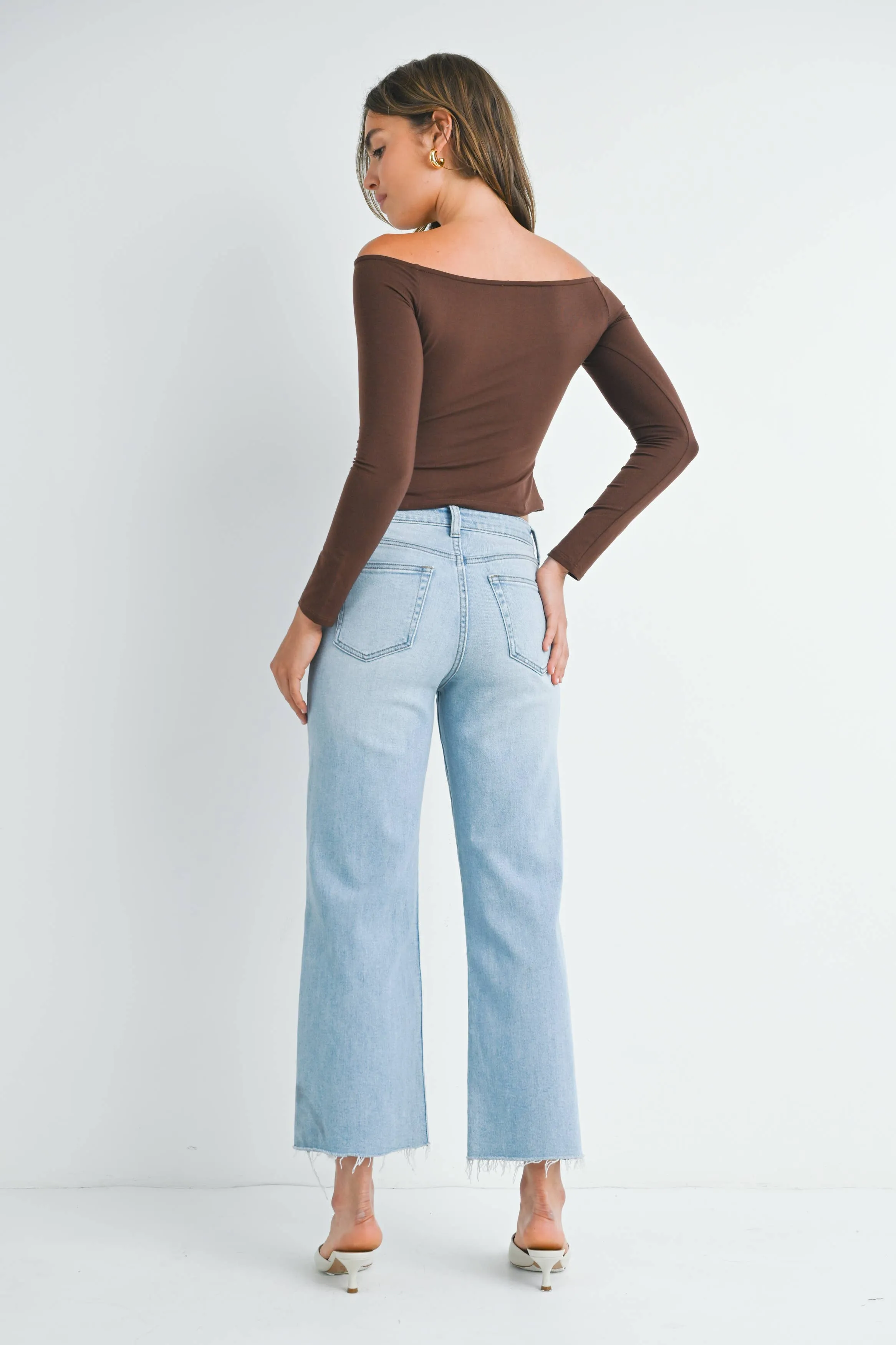 JBD Slim Wide Leg Ankle Length Jeans