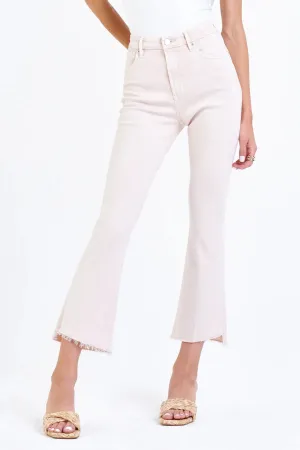 Jeanne Super High Rise Cropped Flare Jeans Heavenly Pink