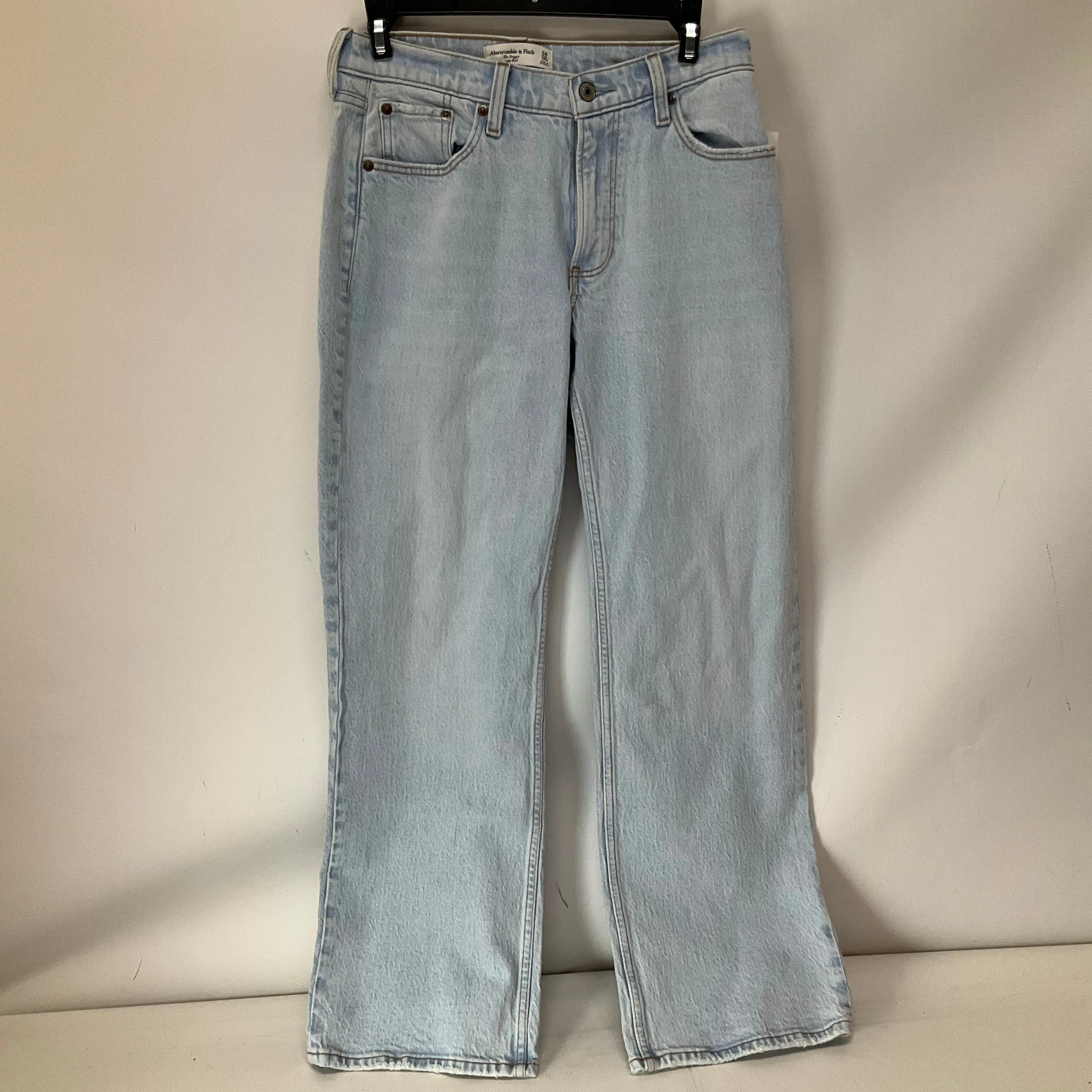 Jeans Wide Leg By Abercrombie And Fitch In Blue Denim, Size: 0