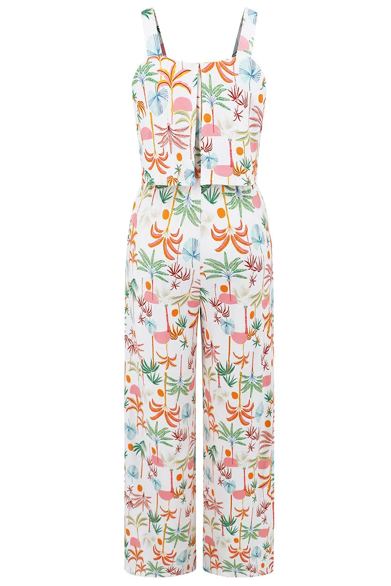 JNF4203 Printed Sleeveless Jumpsuit