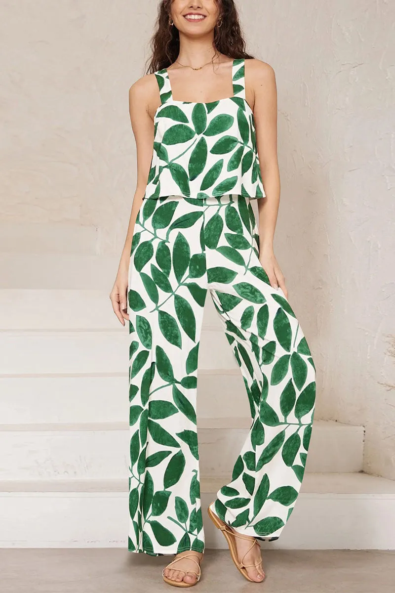 JNF4203 Printed Sleeveless Jumpsuit