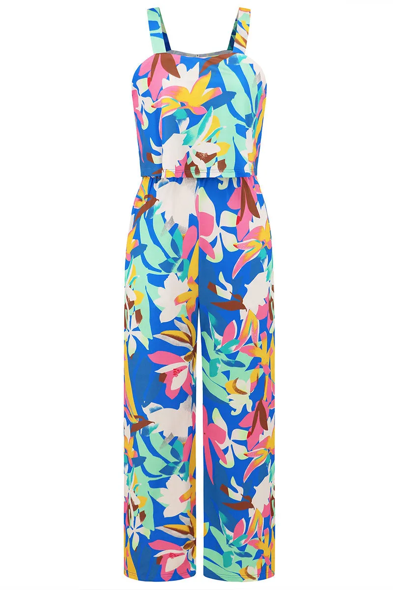 JNF4203 Printed Sleeveless Jumpsuit