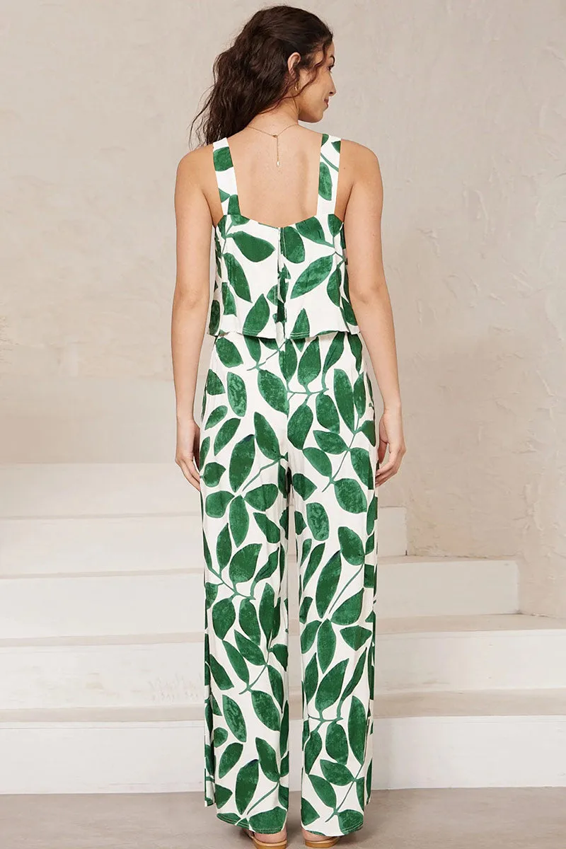 JNF4203 Printed Sleeveless Jumpsuit