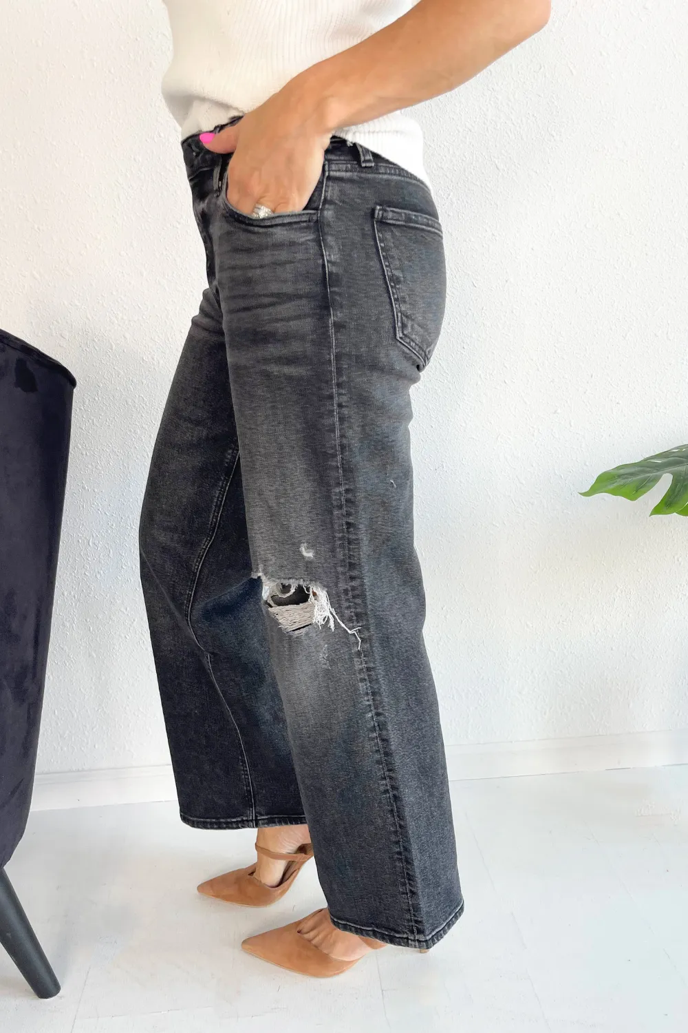 Jodi High Rise- Wide Leg Pack Pockets Regular Hem