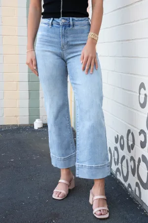 Journee High Rise Crop Wide Jeans, New Light