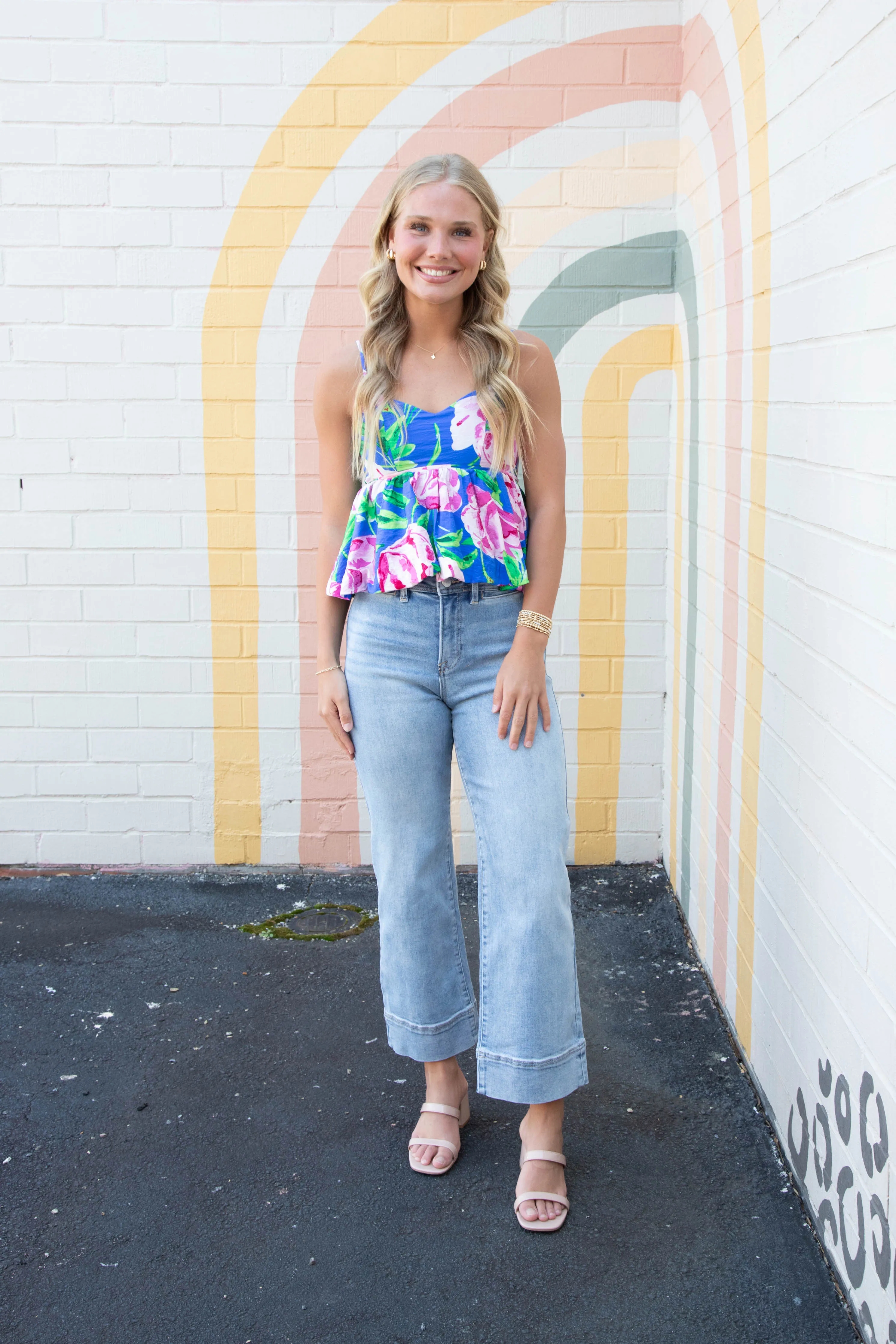 Journee High Rise Crop Wide Jeans, New Light