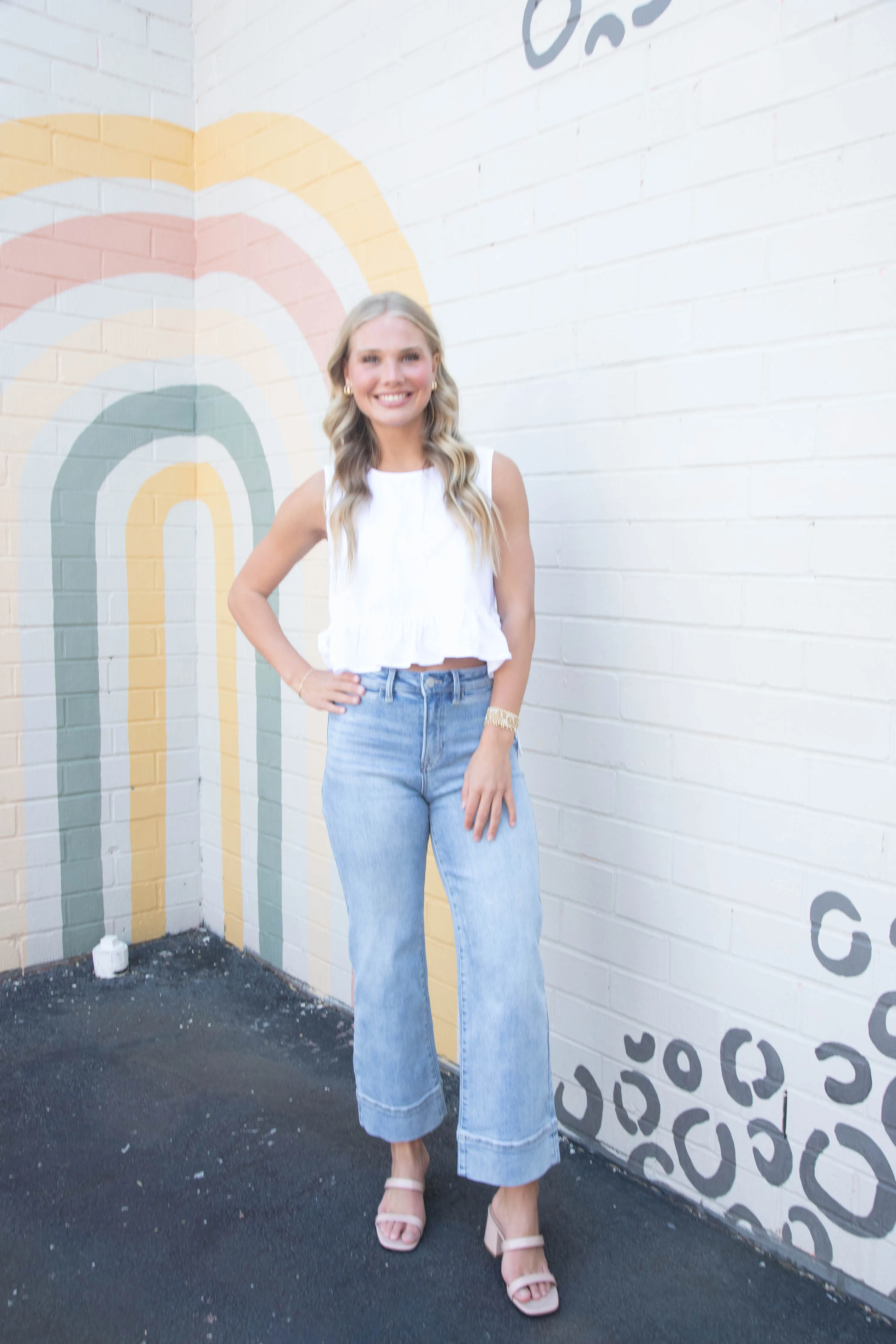 Journee High Rise Crop Wide Jeans, New Light