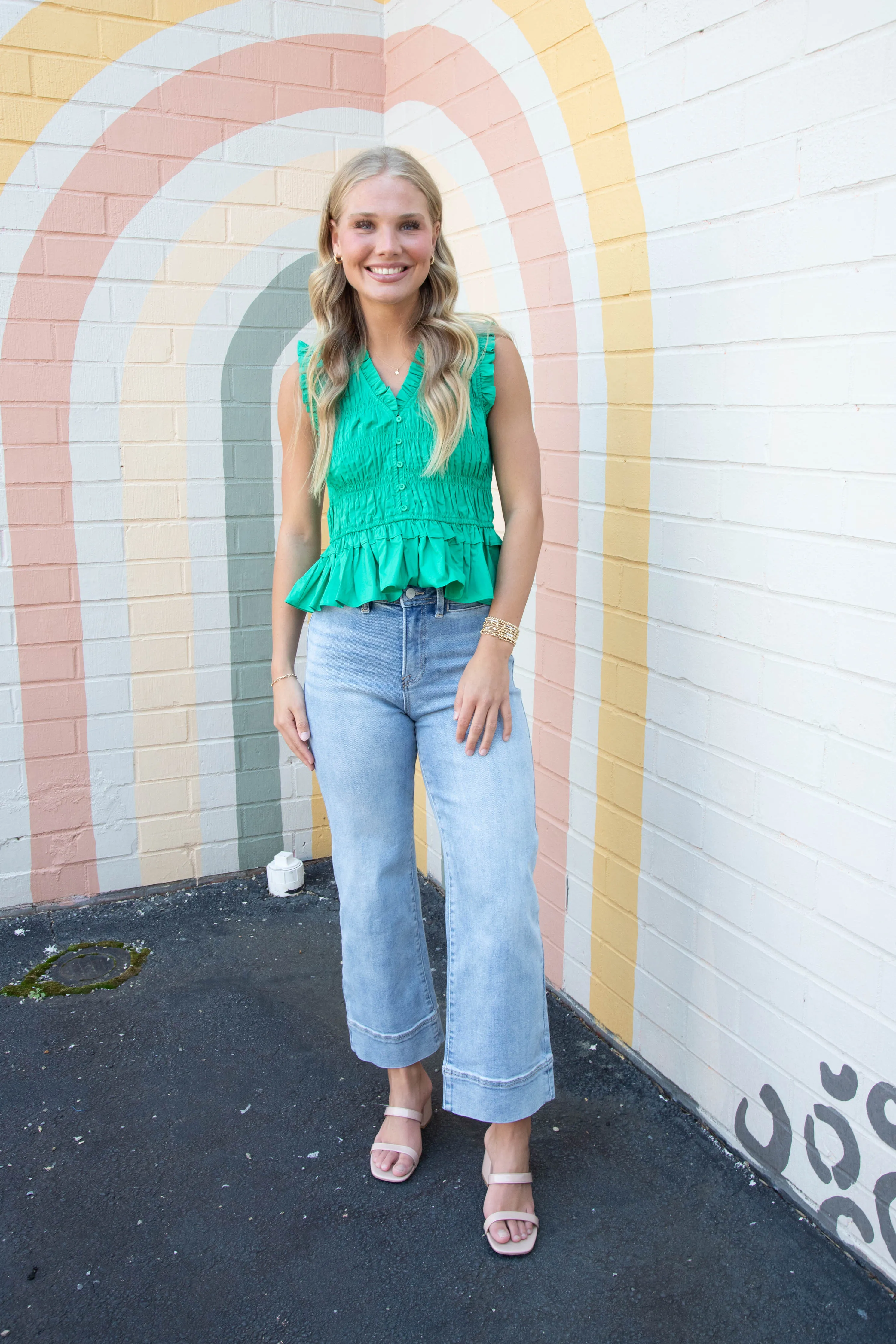Journee High Rise Crop Wide Jeans, New Light