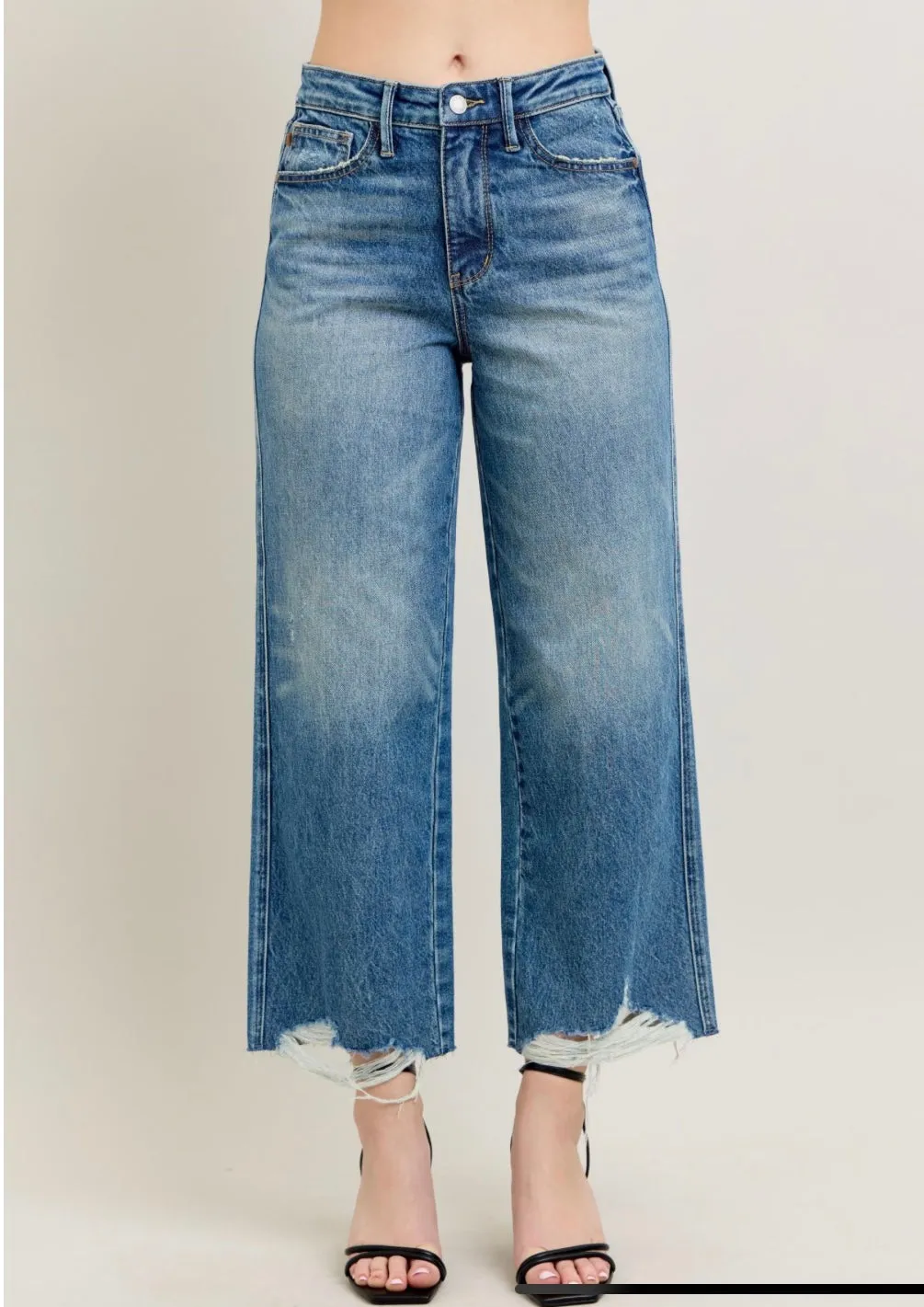 Judy Blue Destroyed Hem Cropped Jean