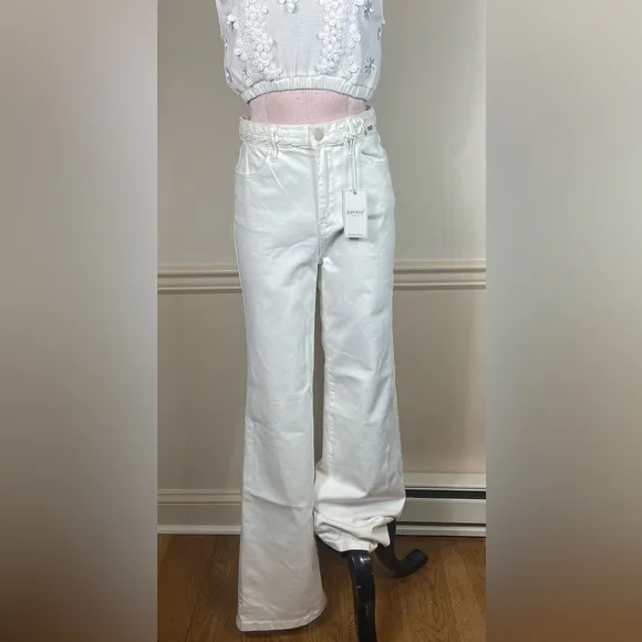Judy blue high waisted wide leg white jeans