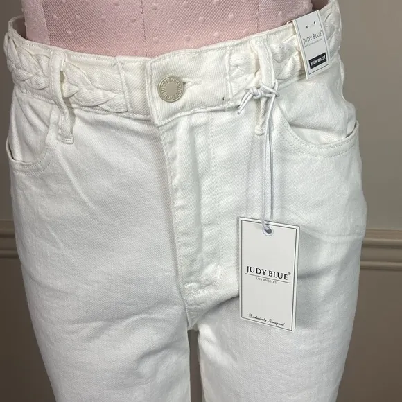 Judy blue high waisted wide leg white jeans