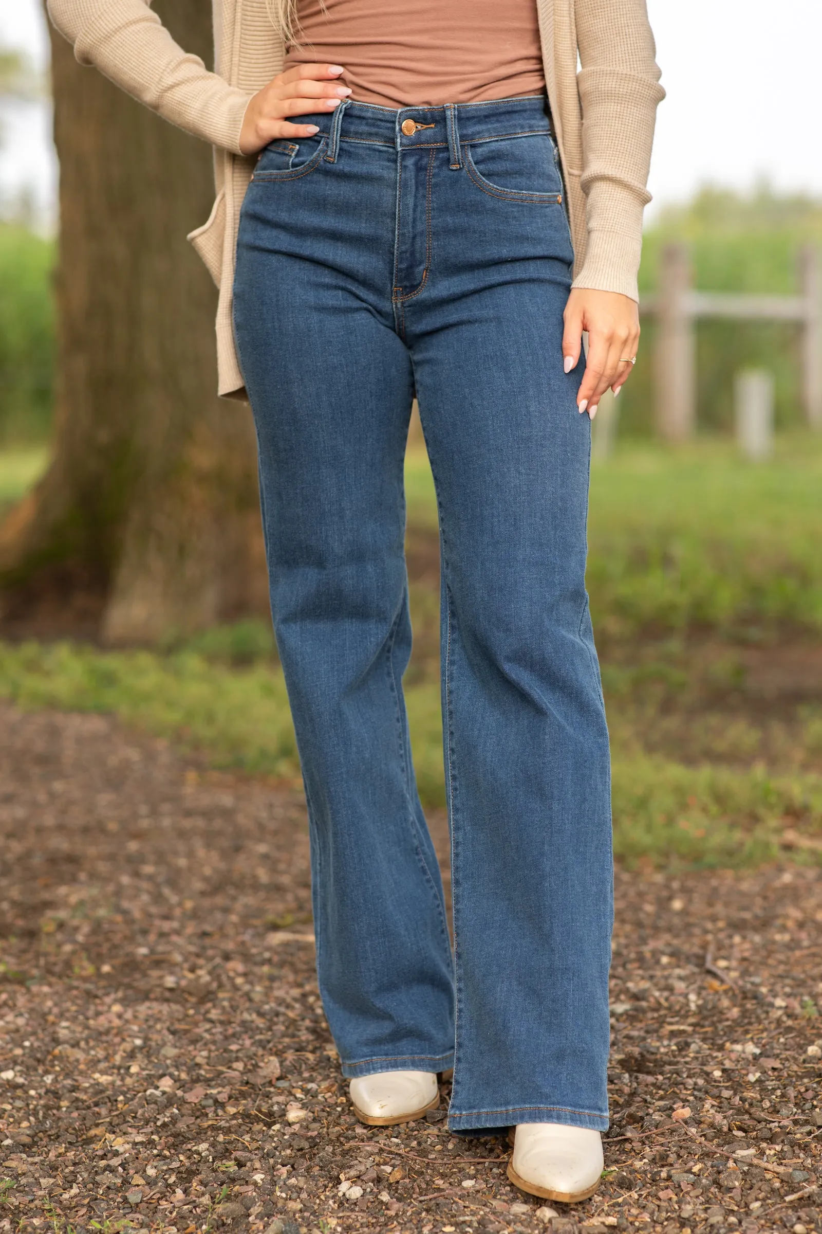Judy Blue Medium Wash Vintage Wide Leg Jean