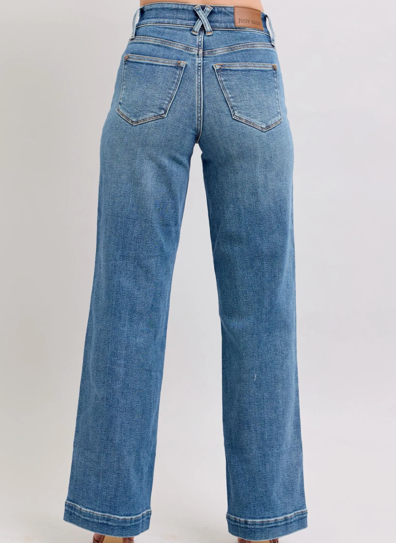 Judy Blue Star Detail High Waist Wide Leg