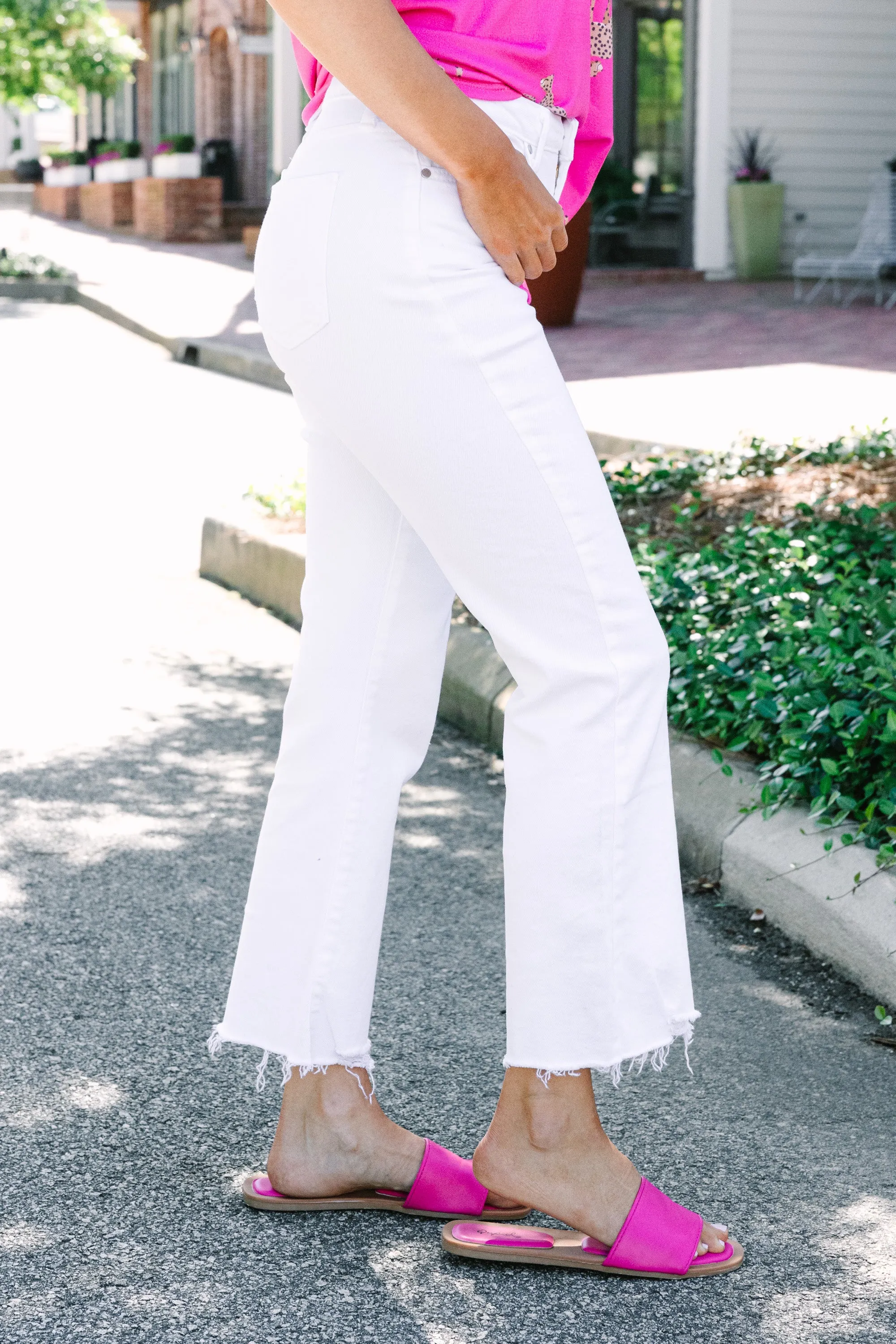 Just Black Denim: Sign Me Up Straight Leg White Denim Jeans
