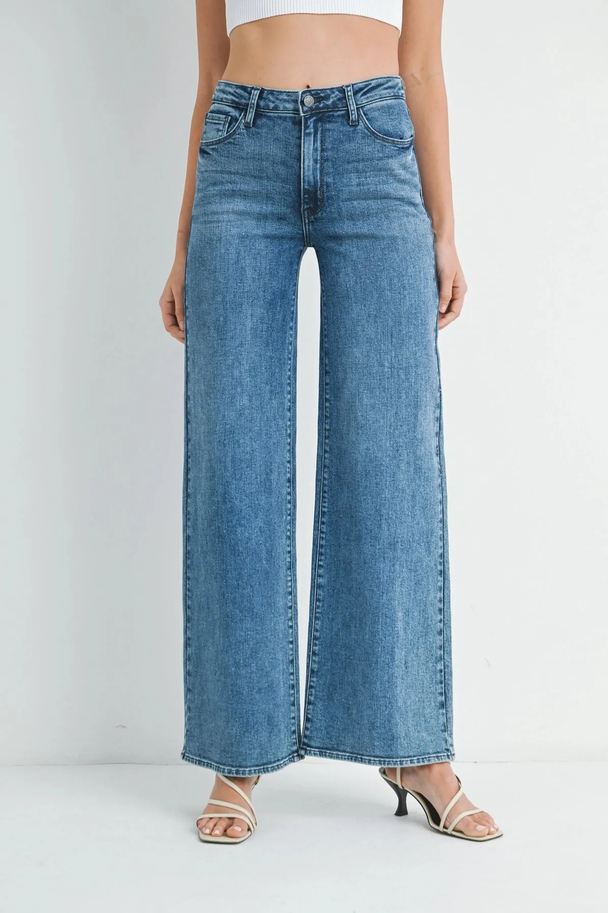 Just Black | Stretch Wide Leg {Dark Denim}
