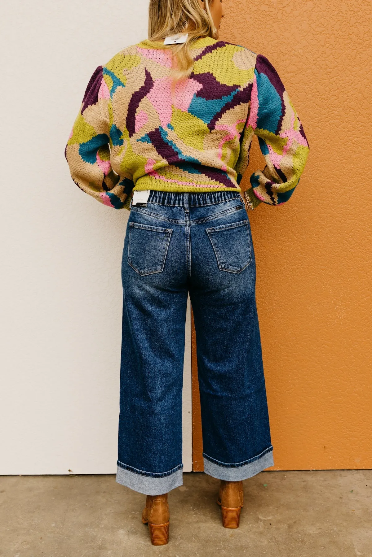 Kan Can Denim | Cropped Wide Leg Cuff Denim - KC5518D