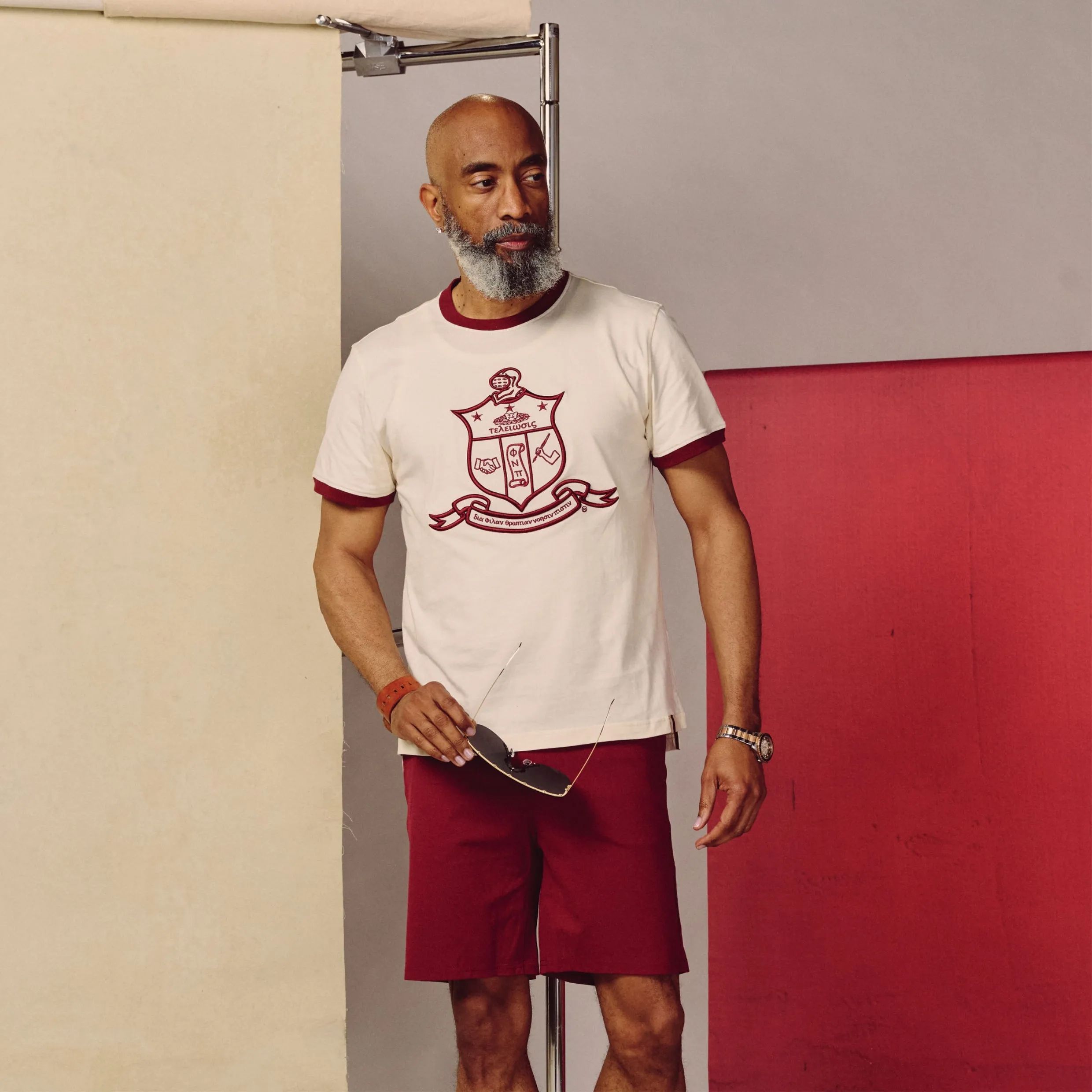 Kappa Alpha Psi Coat of Arms Ringer Tee (Krimson)