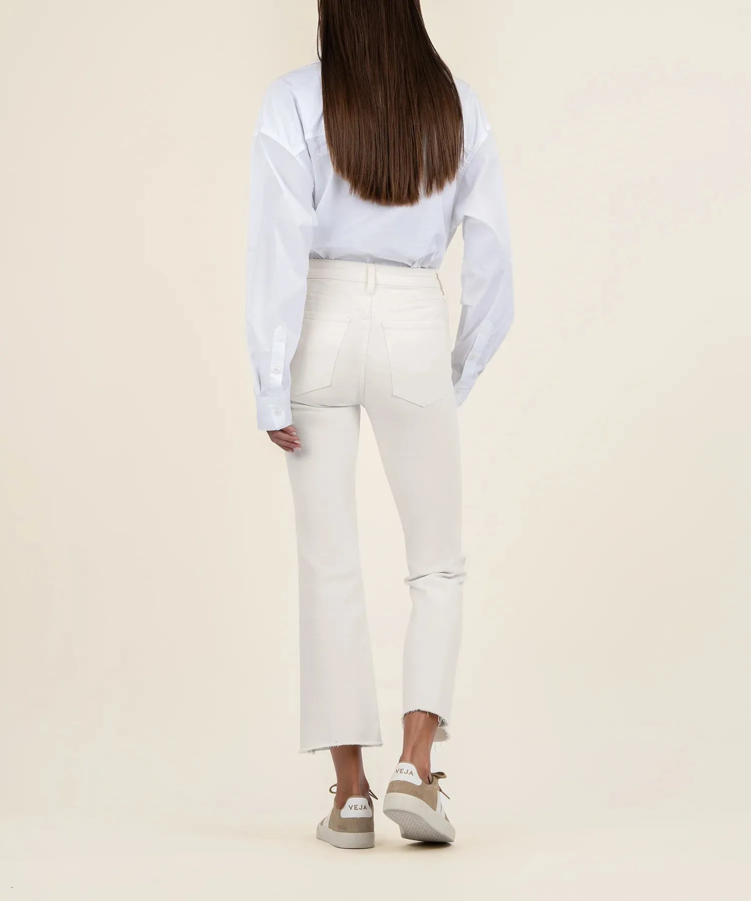 KELSEY HIGH RISE ANKLE  FLARE WITH RAW HEM