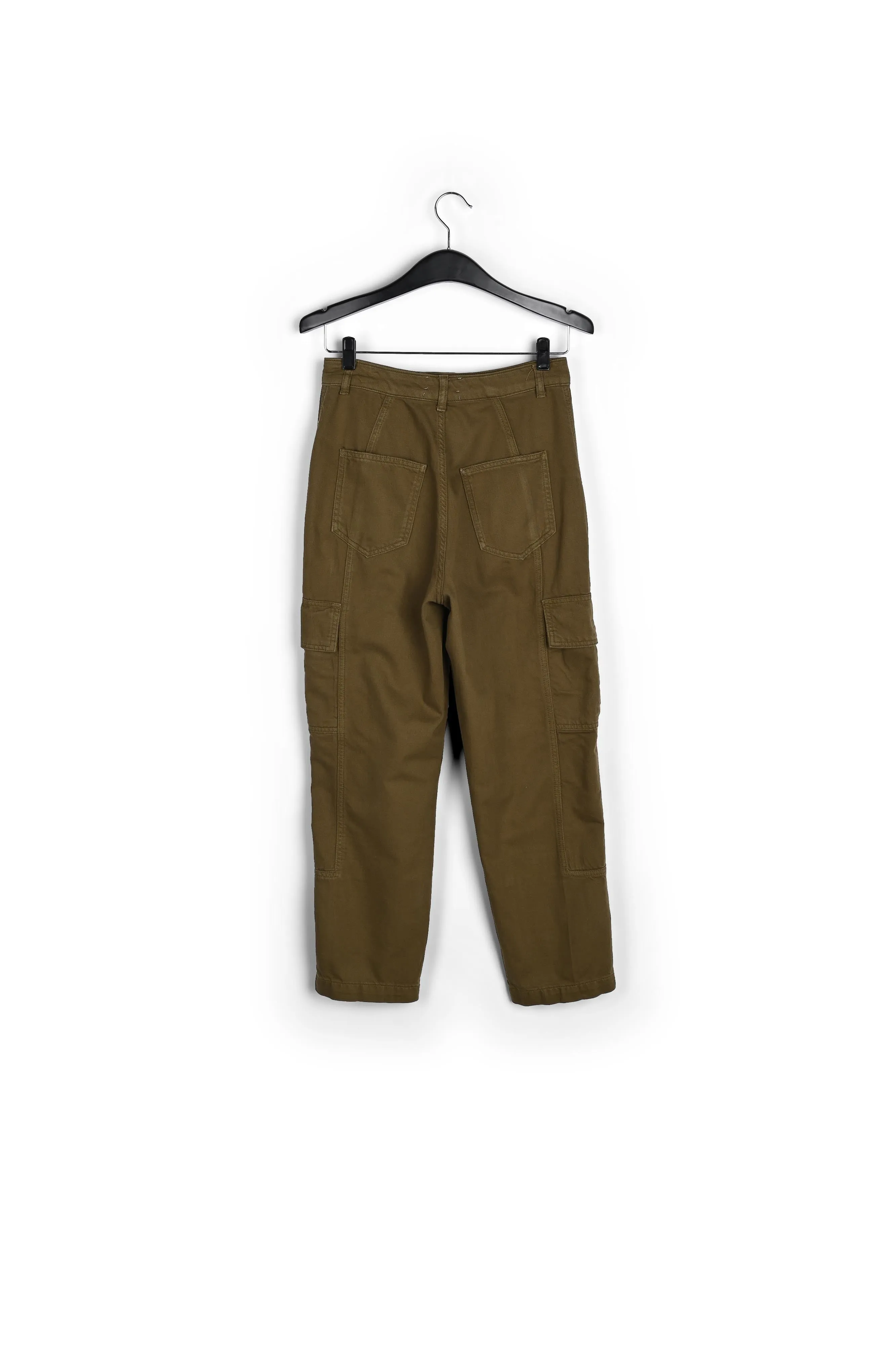 Khaki straight-leg cargo jeans