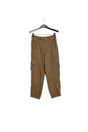 Khaki straight-leg cargo jeans