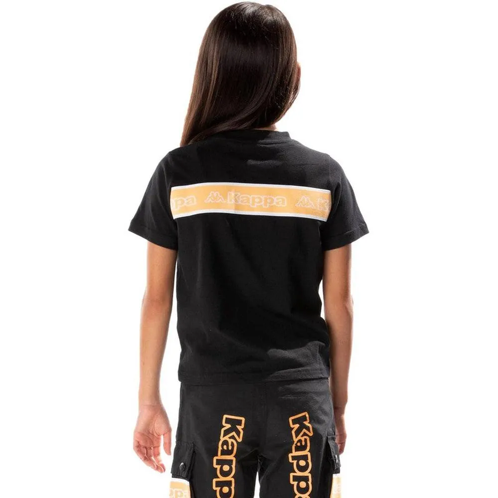 Kid's Logo Tape Erco T-shirt, Black/Orange/White
