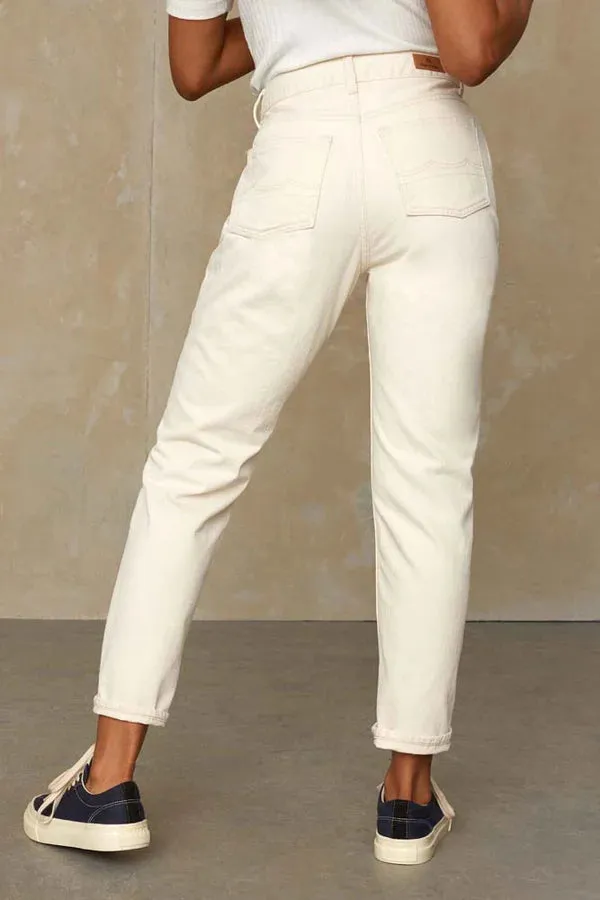 KINGS OF INDIGO Caroline cropped jeans clean recycled ecru women