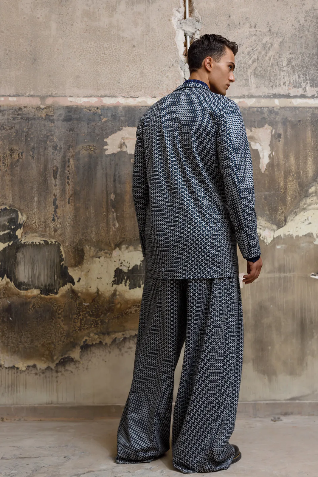 Kleos Blazer Printed Blue