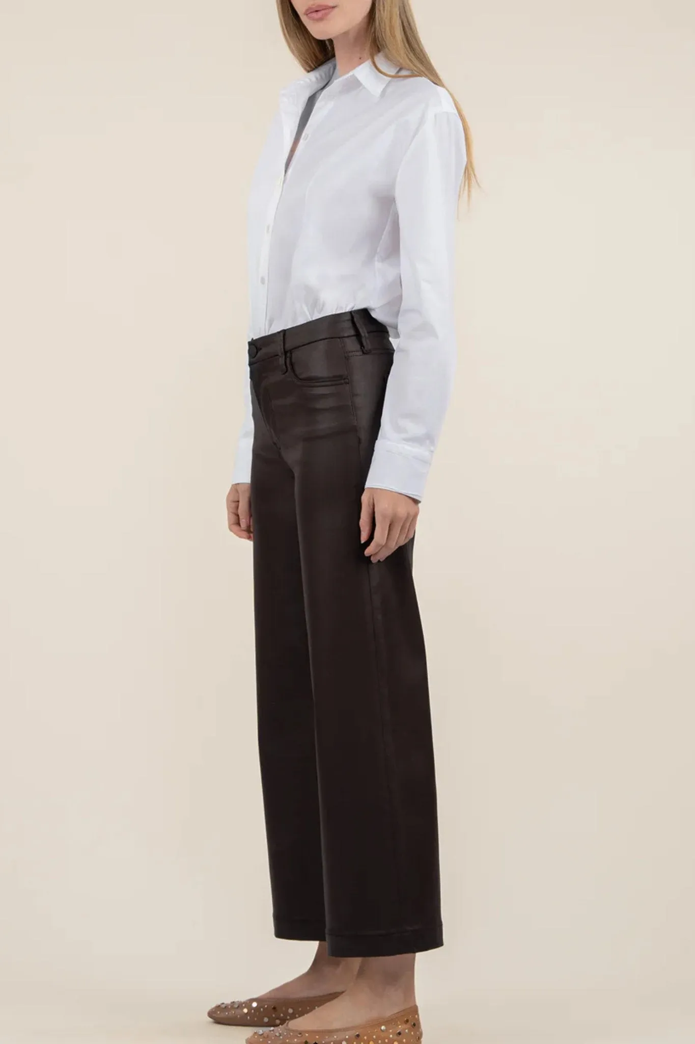 Kut From Kloth: Meg High Rise Fab Wide Leg in Chocolate