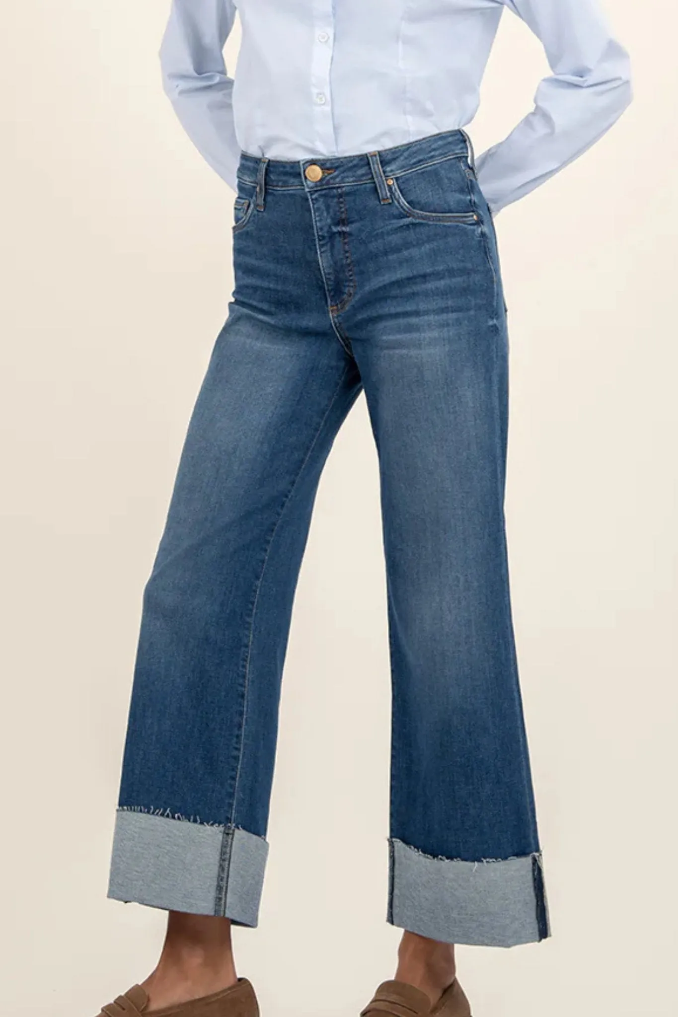 Kut From Kloth: Sienna High Rise Wide Leg Cuff Jeans