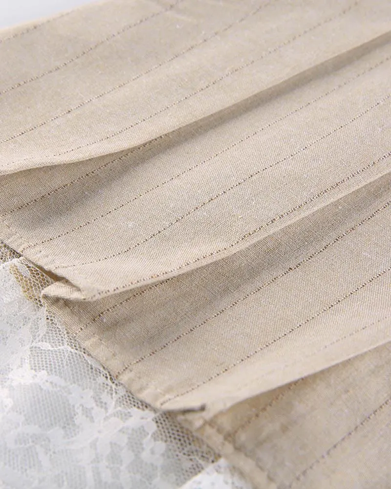 Lace Within Pleated Skirt