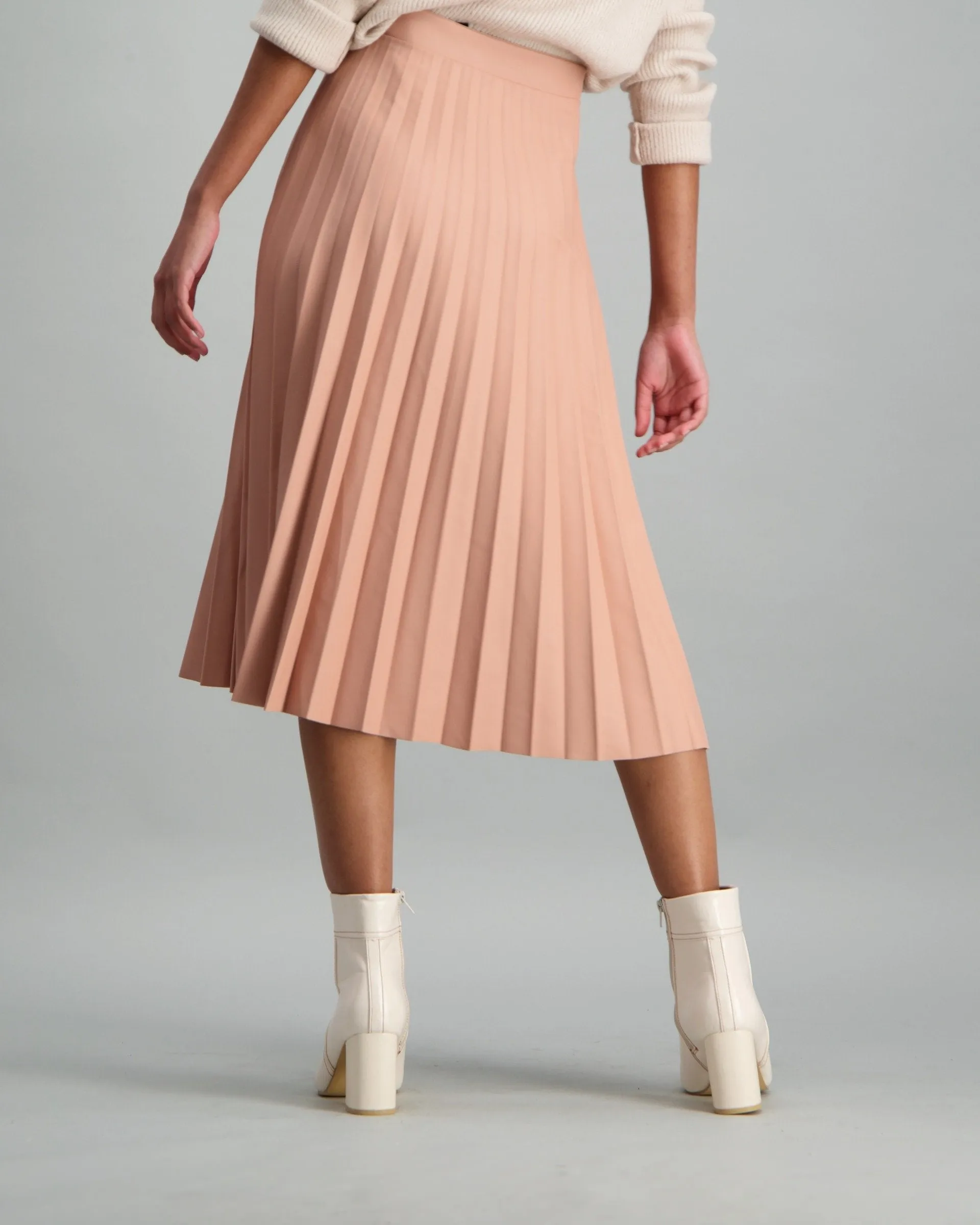 Ladies-Pleated PU Skirt
