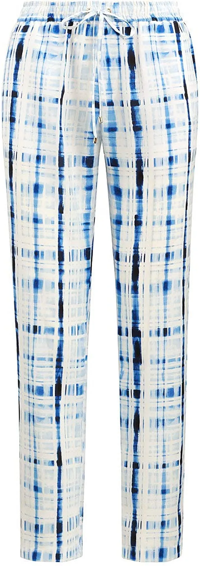 LAUREN RALPH LAUREN Womens Ogin Tie-Dye Plaid Casual Pants Blue 10